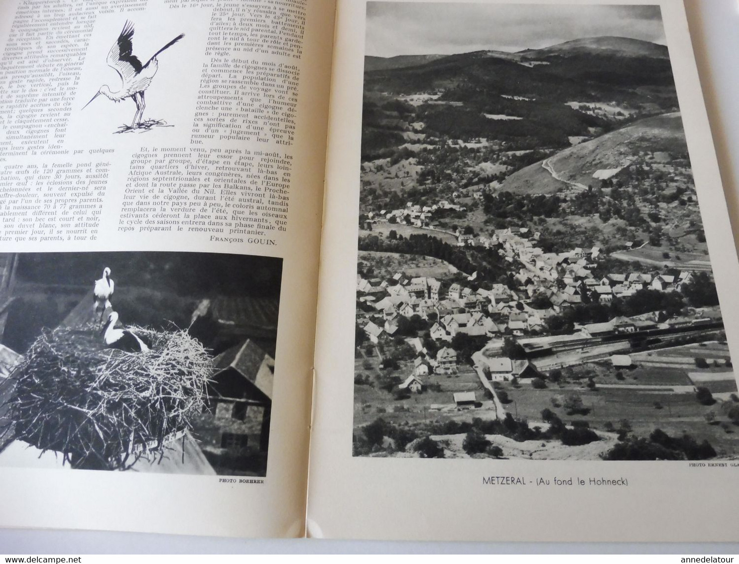 ALSACE 1952 LA FRANCE À TABLE: Hansi, Belfort,Colmar, Ribeauville, Vieil-Armand, Riquewihr, Than,Recettes culinaires;Etc