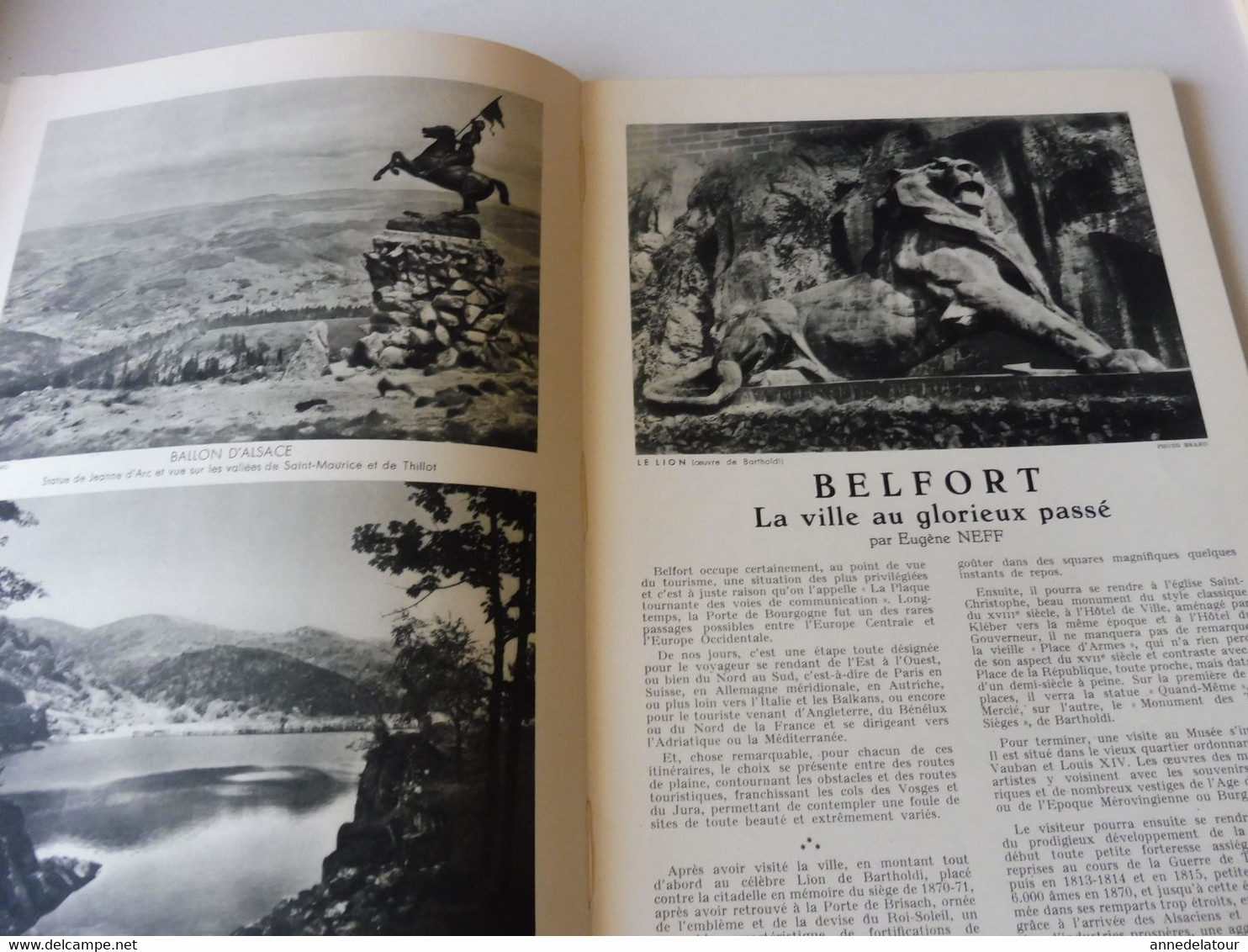 ALSACE 1952 LA FRANCE À TABLE: Hansi, Belfort,Colmar, Ribeauville, Vieil-Armand, Riquewihr, Than,Recettes culinaires;Etc