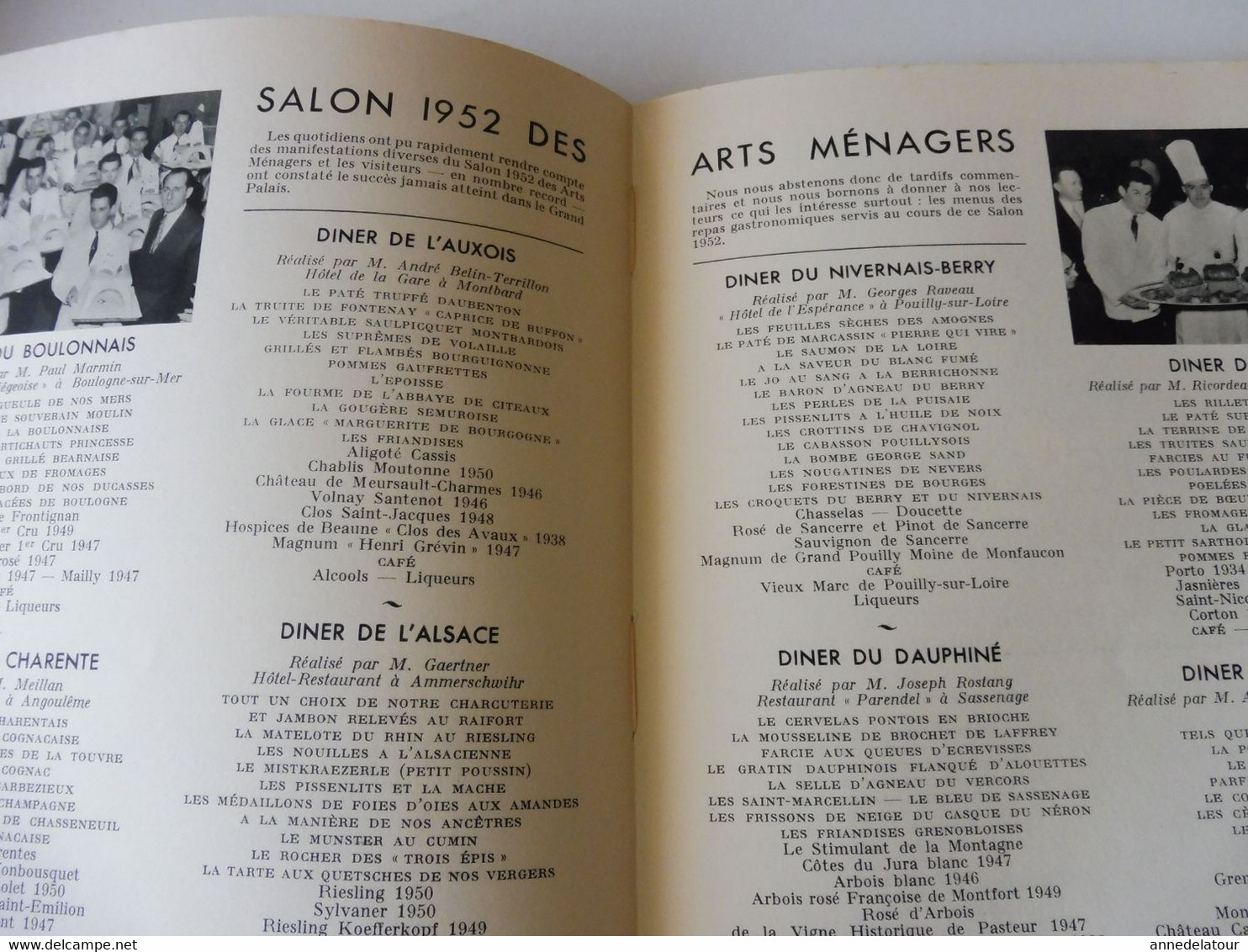 ALSACE 1952 LA FRANCE À TABLE: Hansi, Belfort,Colmar, Ribeauville, Vieil-Armand, Riquewihr, Than,Recettes culinaires;Etc