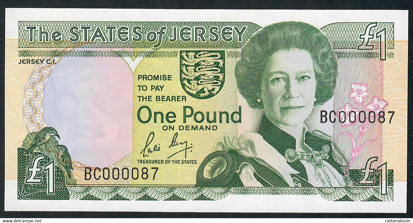 JERSEY P15a 1 POUND 1989 LOW NUMBER  #BC000087     UNC. - Jersey