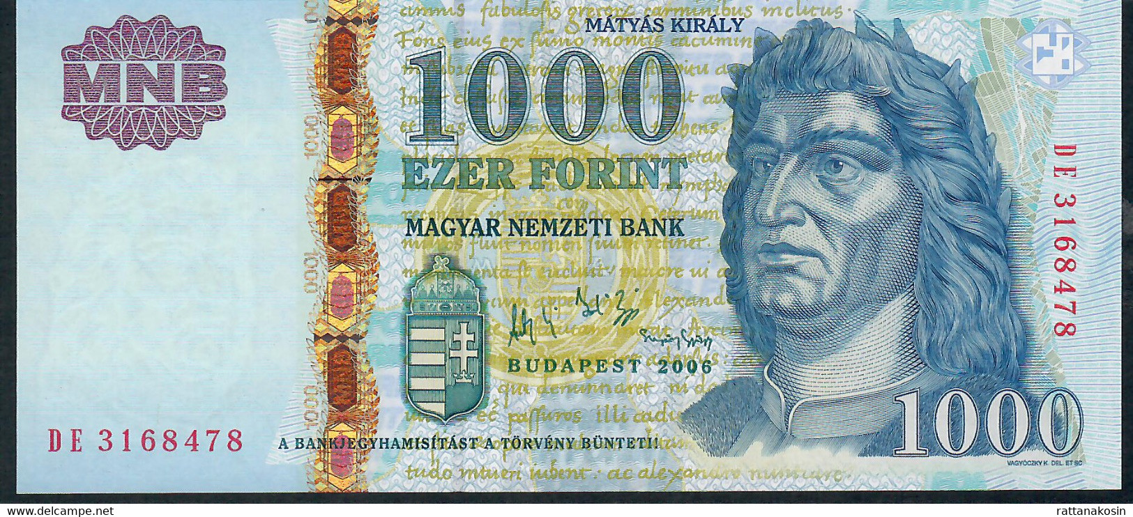 HUNGARY P195b 1000 FORINT 2006 #DE    UNC. - Ungheria