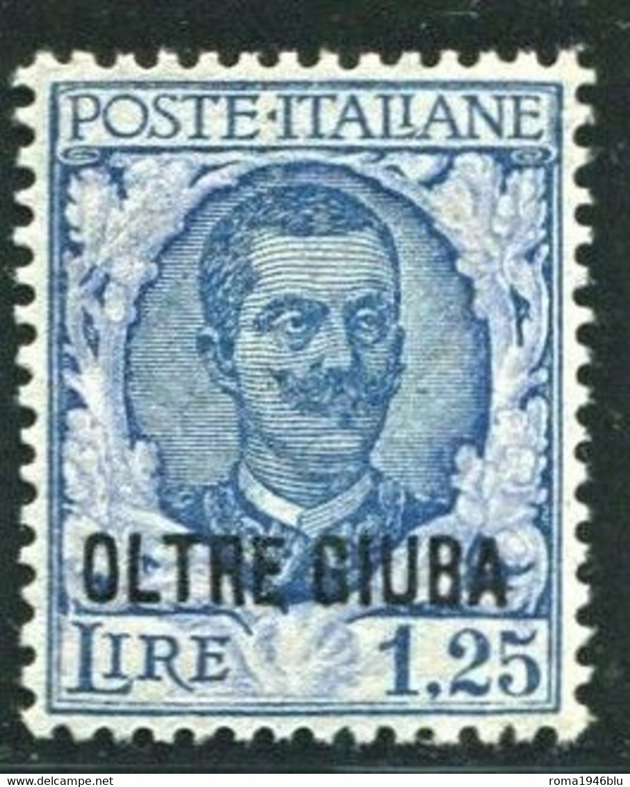 OLTRE GIUBA 1926 SOPR."OLTRE GIUBA"  1,25 ** MNH CENTRATISSIMO - Oltre Giuba