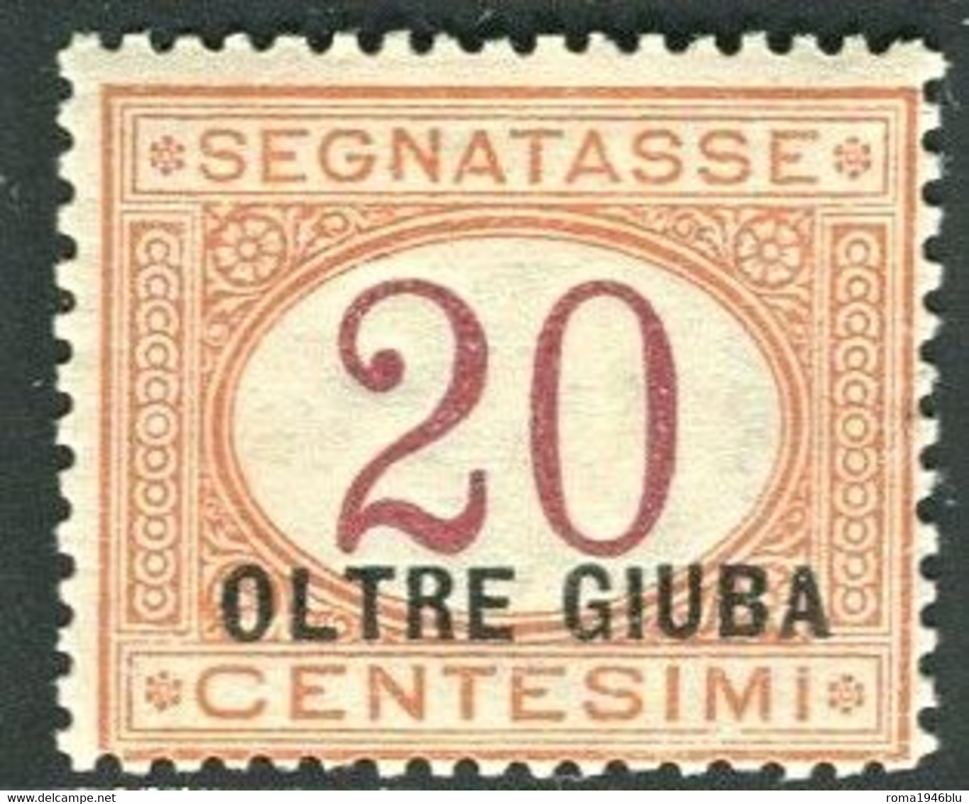 OLTRE GIUBA 1925 SEGNATASSE 20 C. * GOMMA ORIGINALE - Oltre Giuba