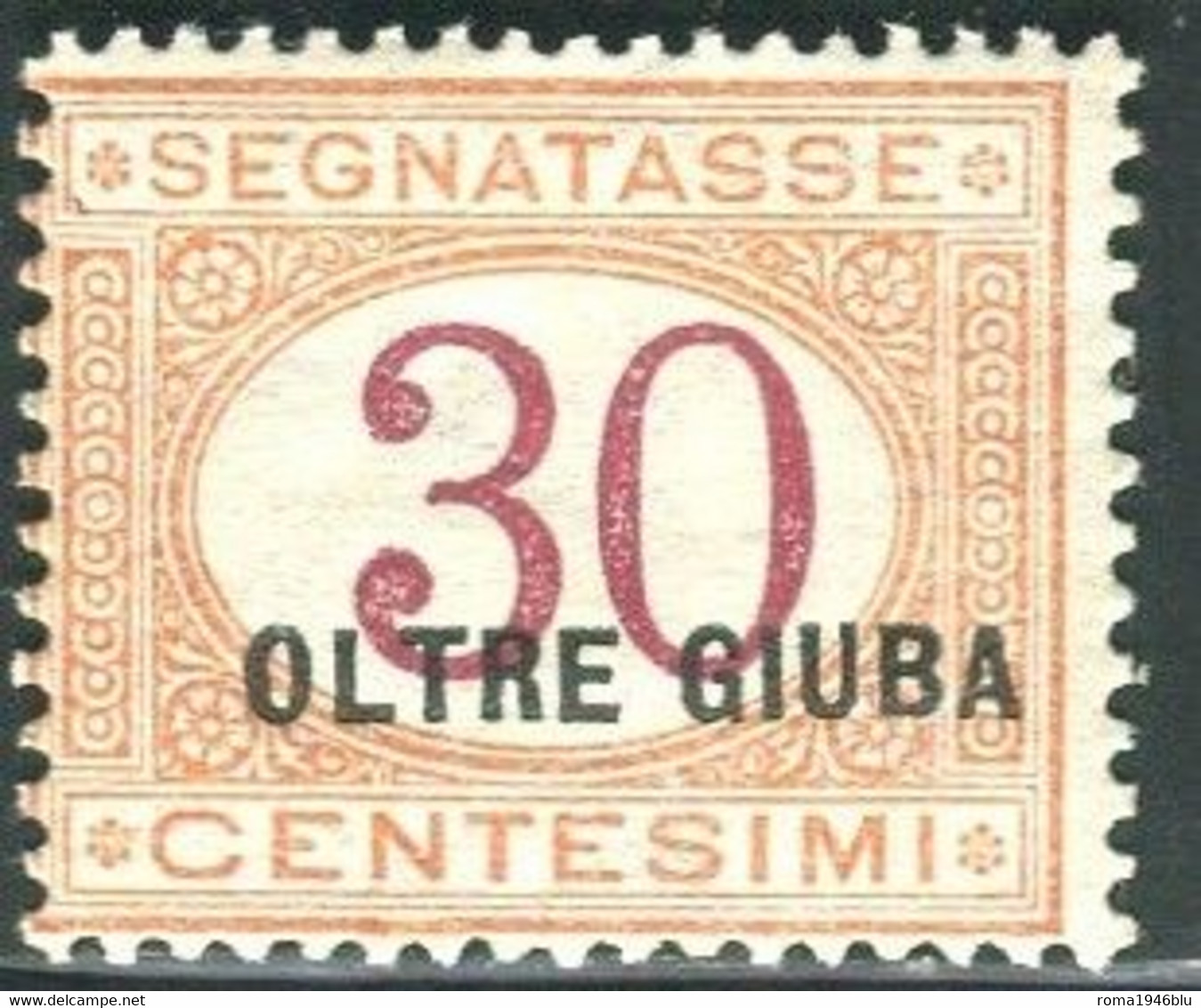 OLTRE GIUBA 1925 SEGNATASSE 30 C. * GOMMA ORIGINALE - Oltre Giuba