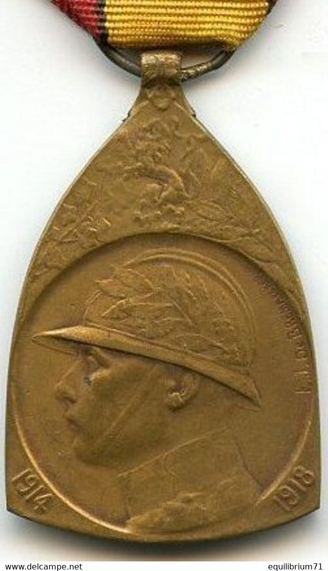 Médaille Commémorative  De La Guerre 14-18 - "Médaille D'Albert 1er"- En Bronze - Signé EJ De Bremaecker - Poids: 88 G - Belgique