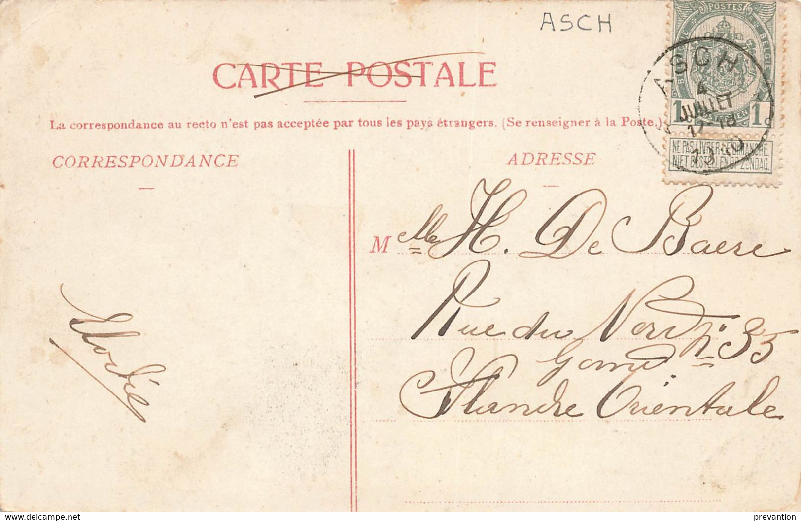 Groet Uit ASCH - Carte Animée Devant Le Commerce "AD. DELHAIZE Et Cie" - Carte Circulé En 1910 - As