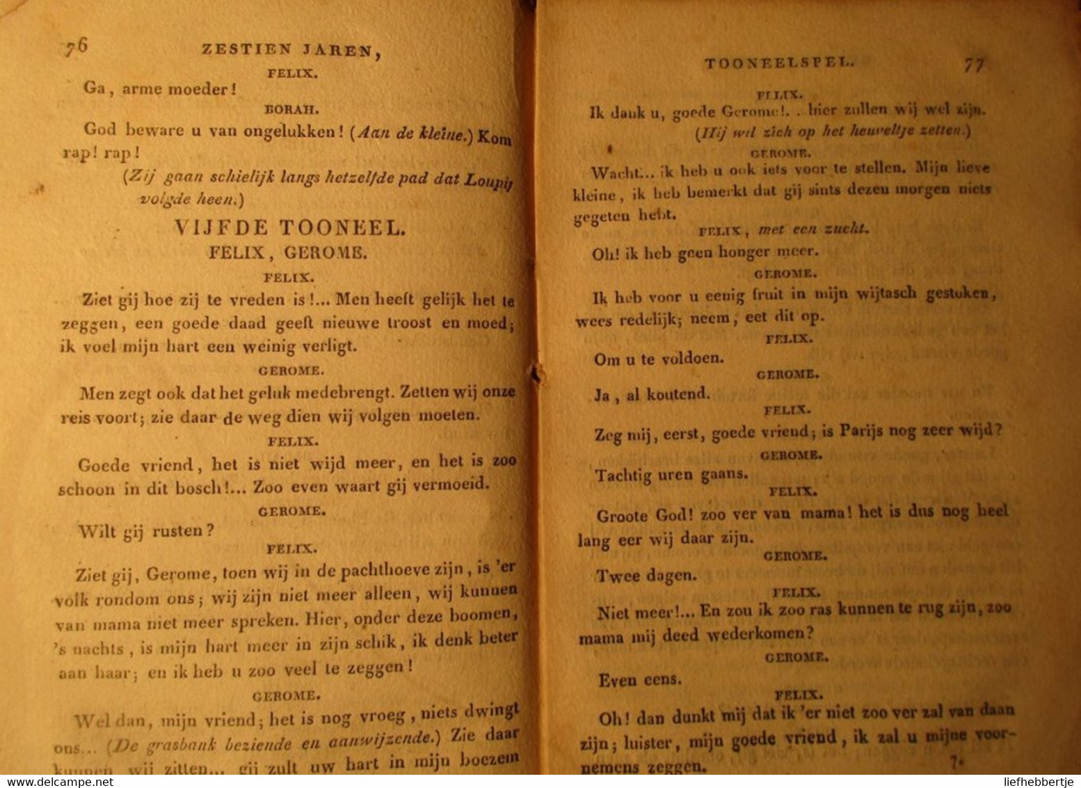 Zestien Jaren, Of De Brandstichters - Toneel - Vert. Door F. De Vos - Uitg. Te Gent Bij Vanderhaeghe-Maya - 1833 - Anciens