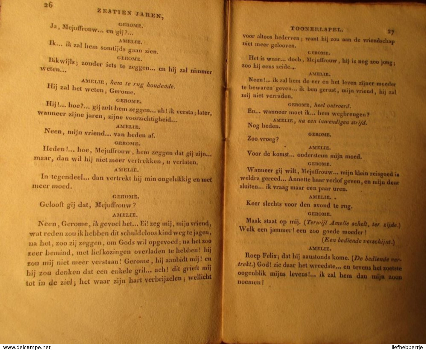 Zestien Jaren, Of De Brandstichters - Toneel - Vert. Door F. De Vos - Uitg. Te Gent Bij Vanderhaeghe-Maya - 1833 - Oud