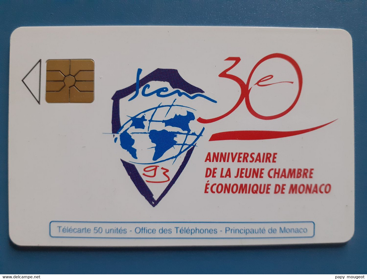 MF28 50U GEM 05/93 20.000 30e Anniversaire De La Jeune Chambre économique De Monaco - Mónaco