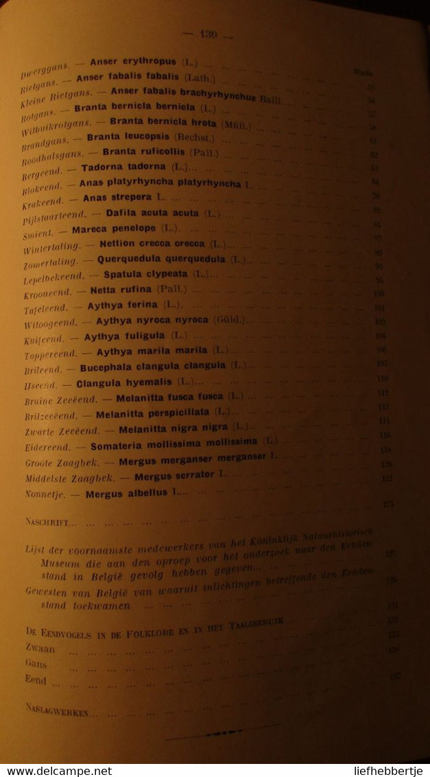 De Eendvogels Van België - Door R. Verheyen - 1943 - Eenden Vogels - Autres & Non Classés
