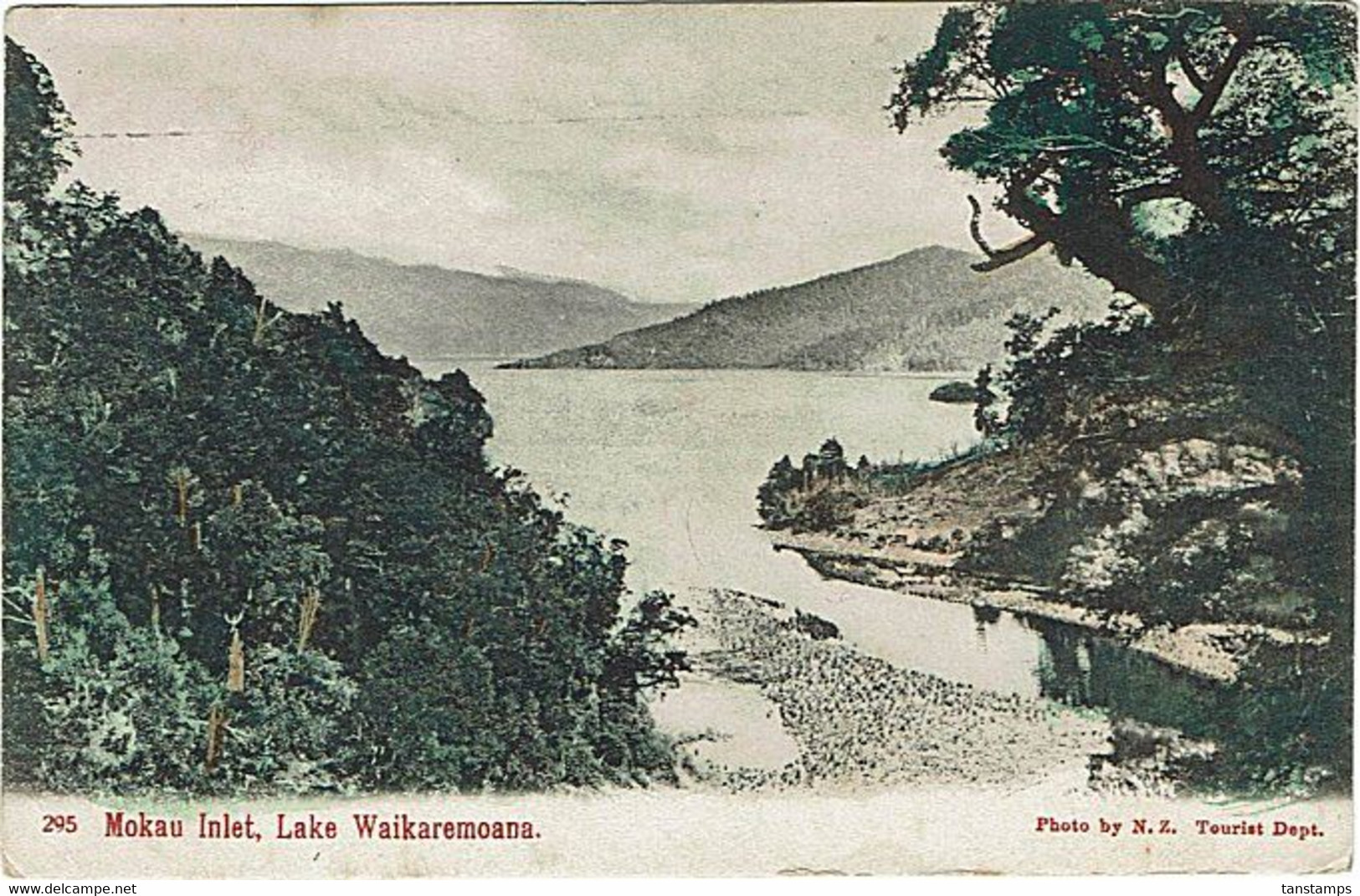 NEW ZEALAND - FRANCE MOKAU INLET LAKE WAIKAREMOANA POSTCARD 1911 - Storia Postale