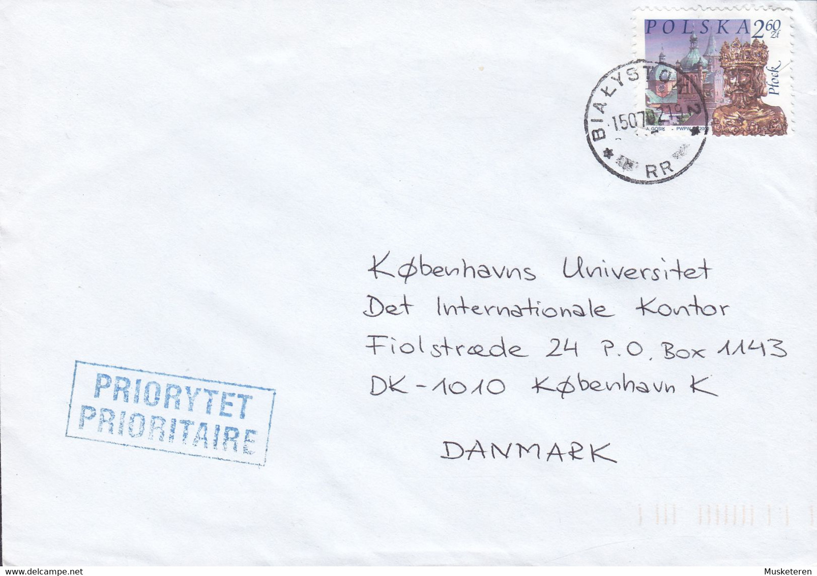 Poland Boxed Priorytet Prioritaire BIATYSTOK 2002 Cover Brief KØBENHAVN K. Denmark Plock Sigmund-Herme-Reliquair Stamp - Briefe U. Dokumente