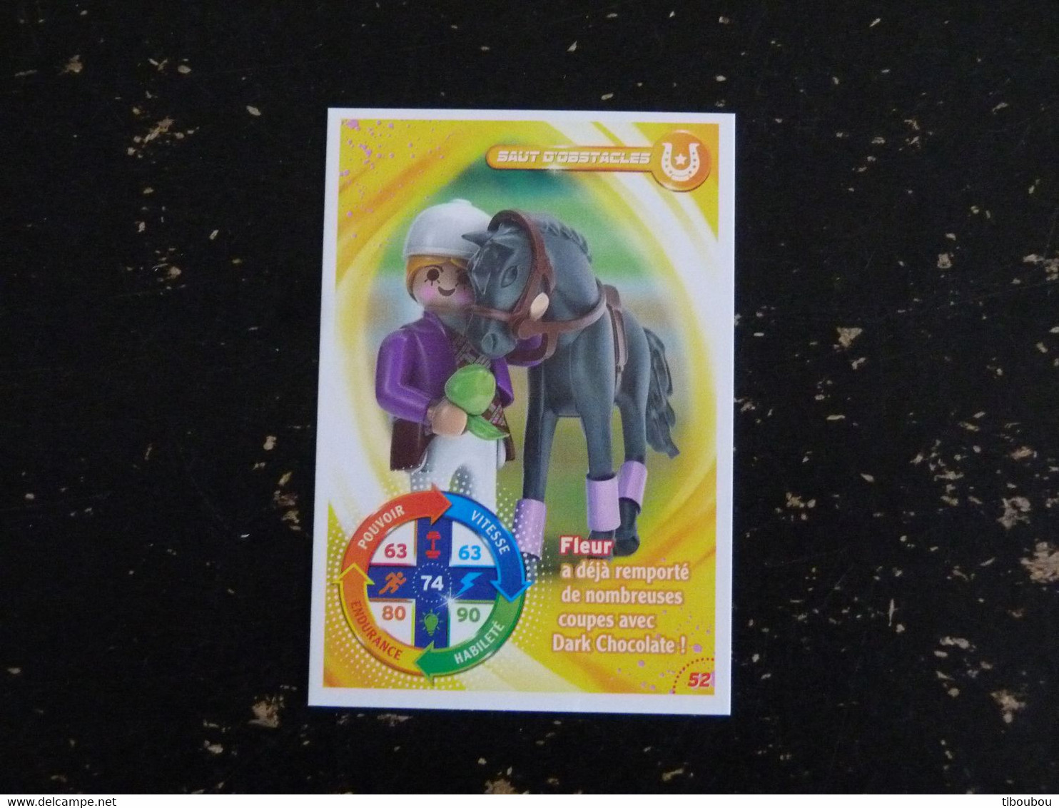 CARTE CARREFOUR PLAYMOBIL N° 52 - SAUT D'OBSTACLES CHEVAL HORSE PFERD - Andere & Zonder Classificatie