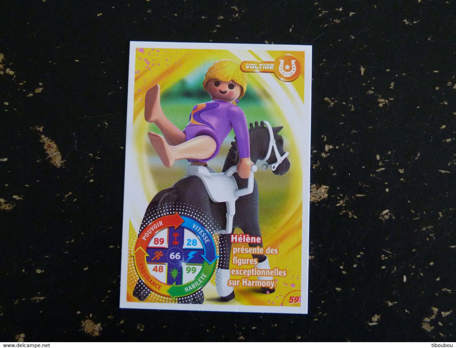 CARTE CARREFOUR PLAYMOBIL N° 59 - VOLTIGE CHEVAL HORSE PFERD - Other & Unclassified