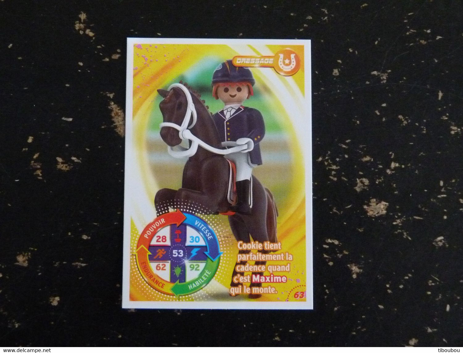 CARTE CARREFOUR PLAYMOBIL N° 63 - DRESSAGE CHEVAL HORSE PFERD - Autres & Non Classés