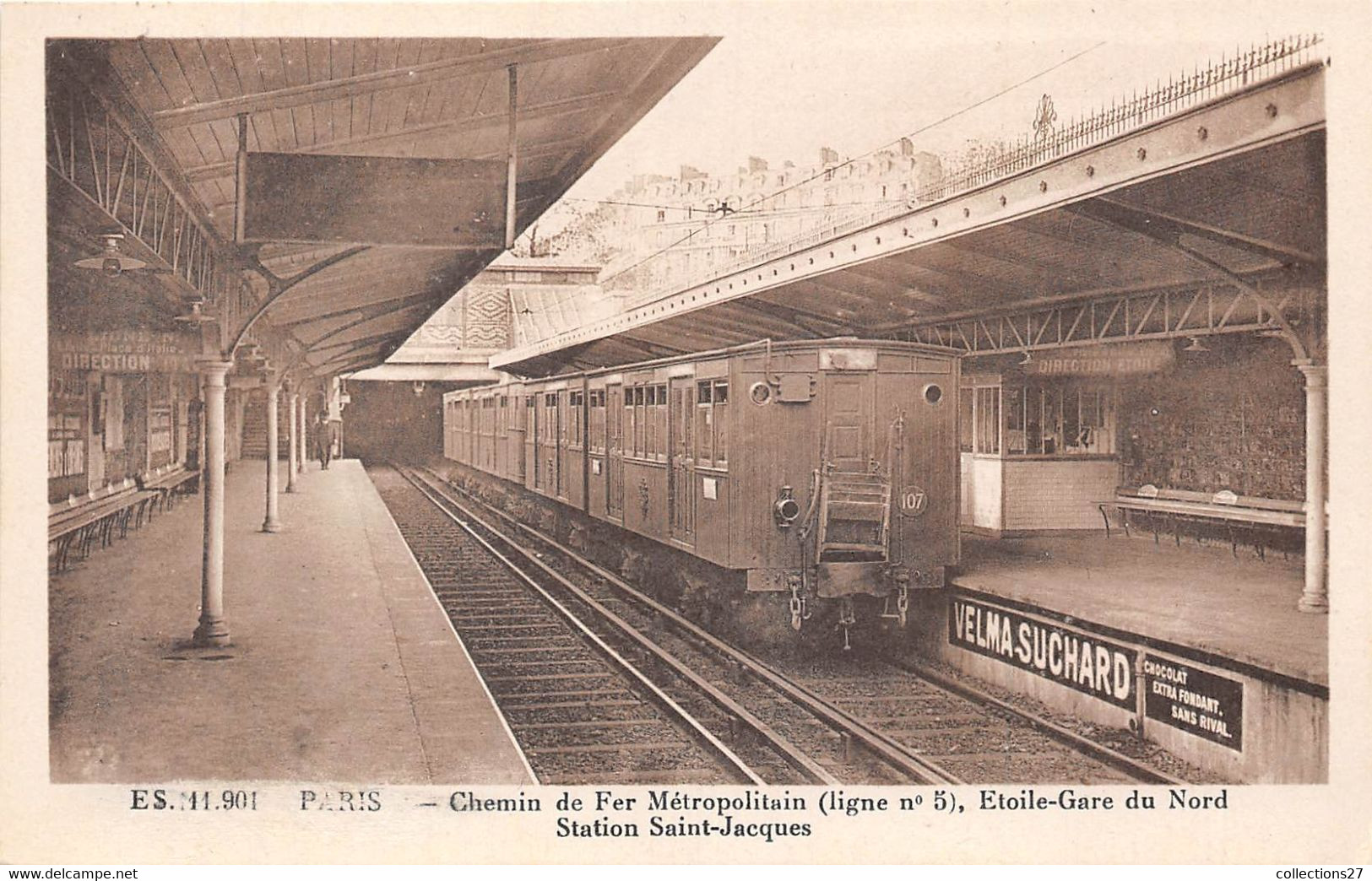 PARIS-CHEMIN DE FER METROPOLITAIN ( LIGNE 5 ) ETOILE-GARE DU NORD STATION SAINT-JACQUES - Pariser Métro, Bahnhöfe