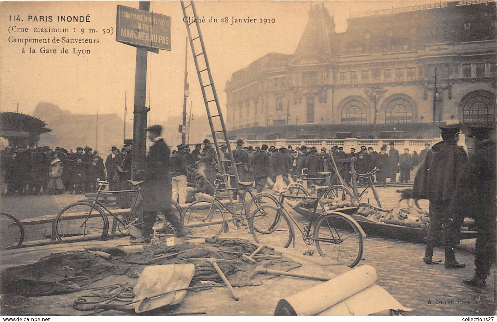 PARIS-INONDE, A LA GARE DE LYON, CAMPEMENT DE SAUVETEURS - Pariser Métro, Bahnhöfe