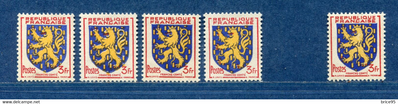 ⭐ France - Variété - YT N° 903 - Couleurs - Pétouilles - Neuf Sans Charnière - Droite Avec Charnière - 1951 ⭐ - Unused Stamps