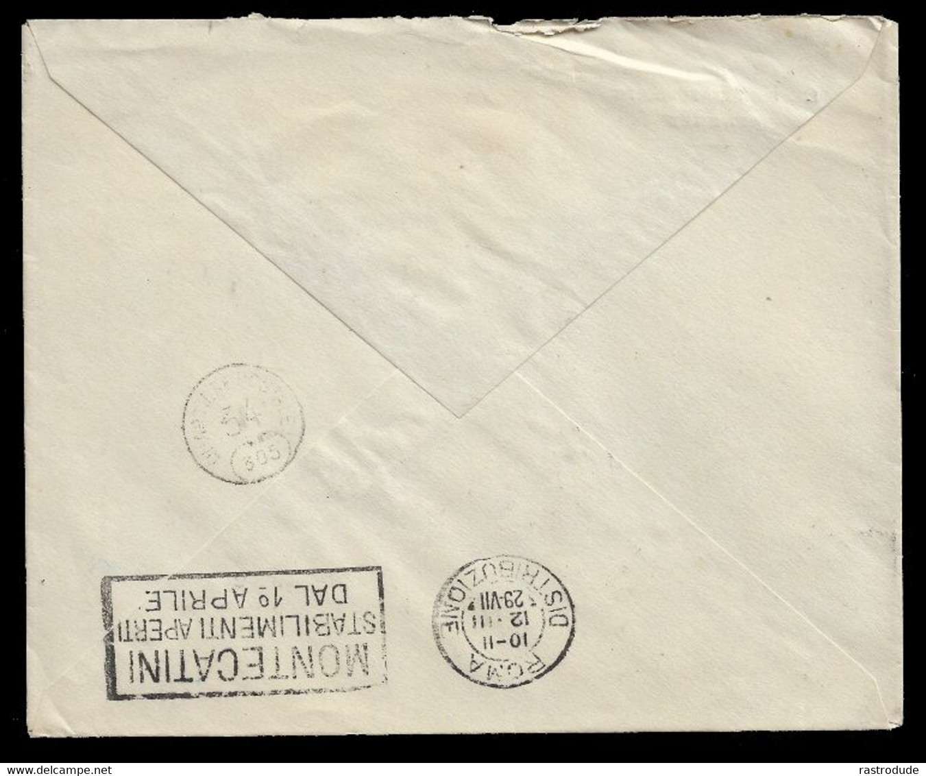 1929 GREECE COVER - 5d PATAKONIA AIRPOST AIRMAIL To ROME, ITALY - Cartas & Documentos