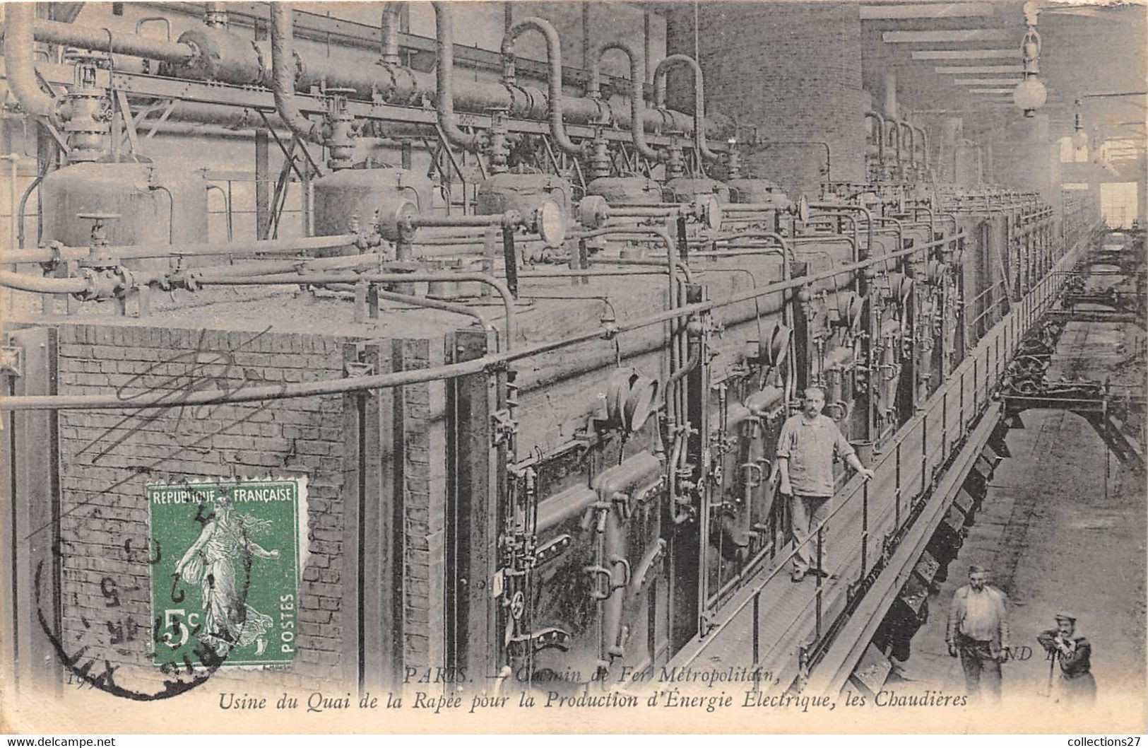 PARIS-CHEMIN FER METROPOLITAIN, USINE DU QUAI DE LA RAPE POUR LA PRODUCTION D'ENERGIE ELECTRIQUE, LES CHAUDIERES - Pariser Métro, Bahnhöfe