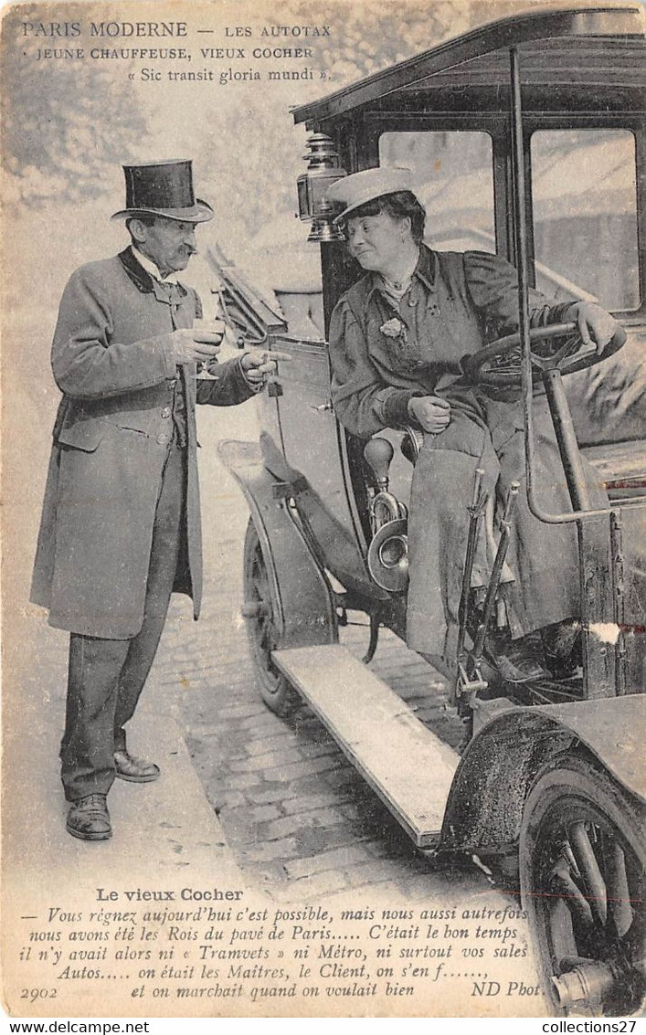 PARIS-JEUNE CHAUFFEUSE , VIEUX COCHER - Trasporto Pubblico Stradale