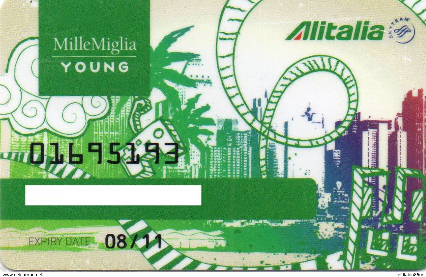 ITALY - MEMBERSHIP CARD - AIRLINES - ALITALIA MILLE MIGLIA YOUNG - SKYTEAM - MAGNETIC CARD - Other & Unclassified