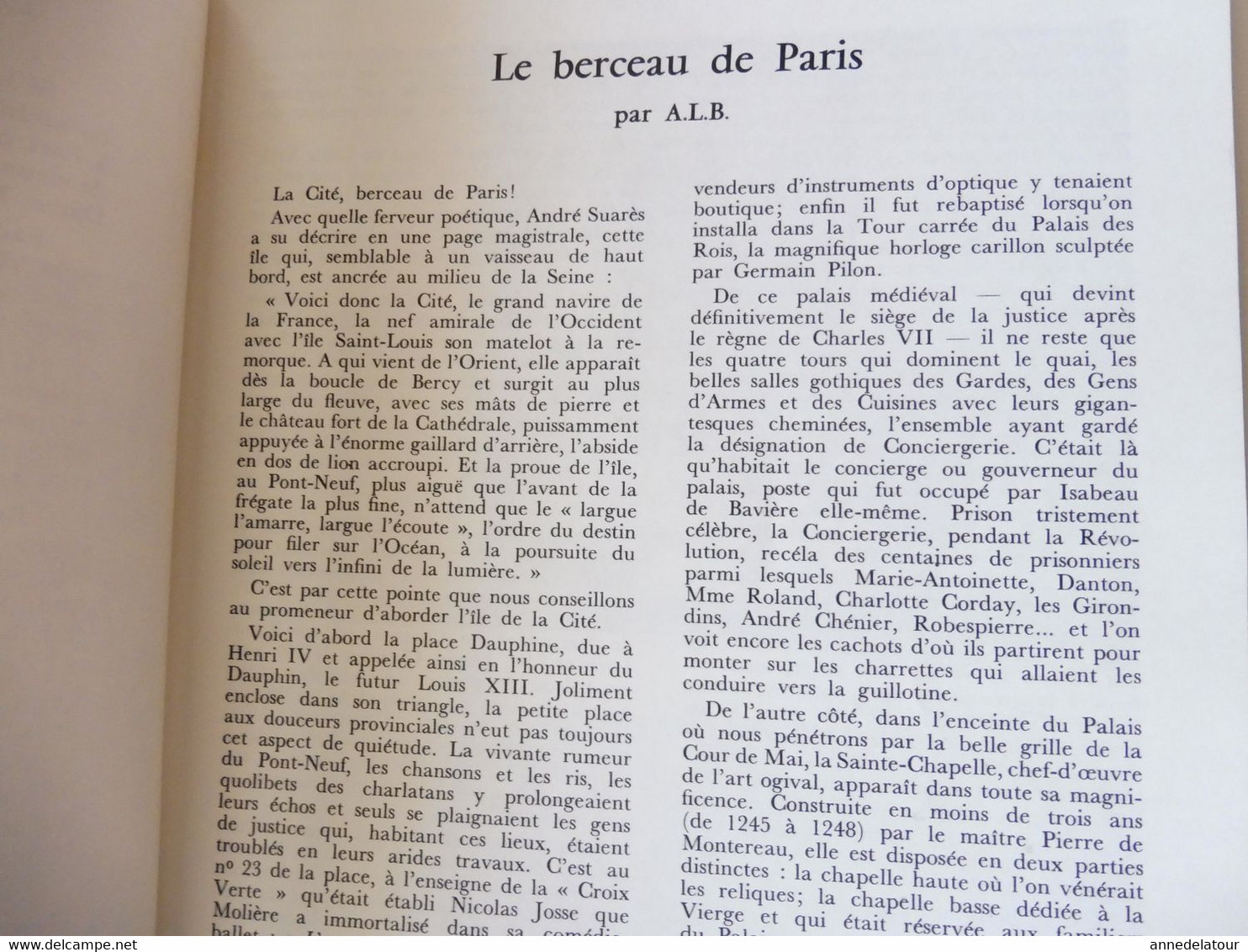 PARIS 1975 LA FRANCE À TABLE:Notre-Dame-de-Paris ;Le berceau de Paris; Le cœur du Paris de jadis; Gourmandises de Lutèce