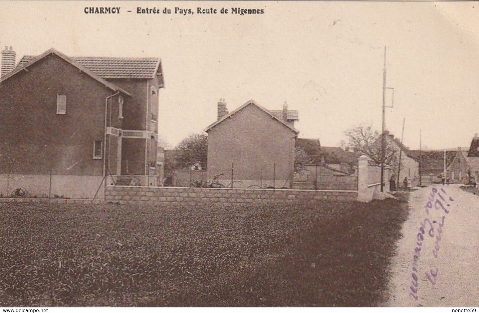 89 CHARMOY - Entrée Du Pays , Route De Migennes - Charmoy