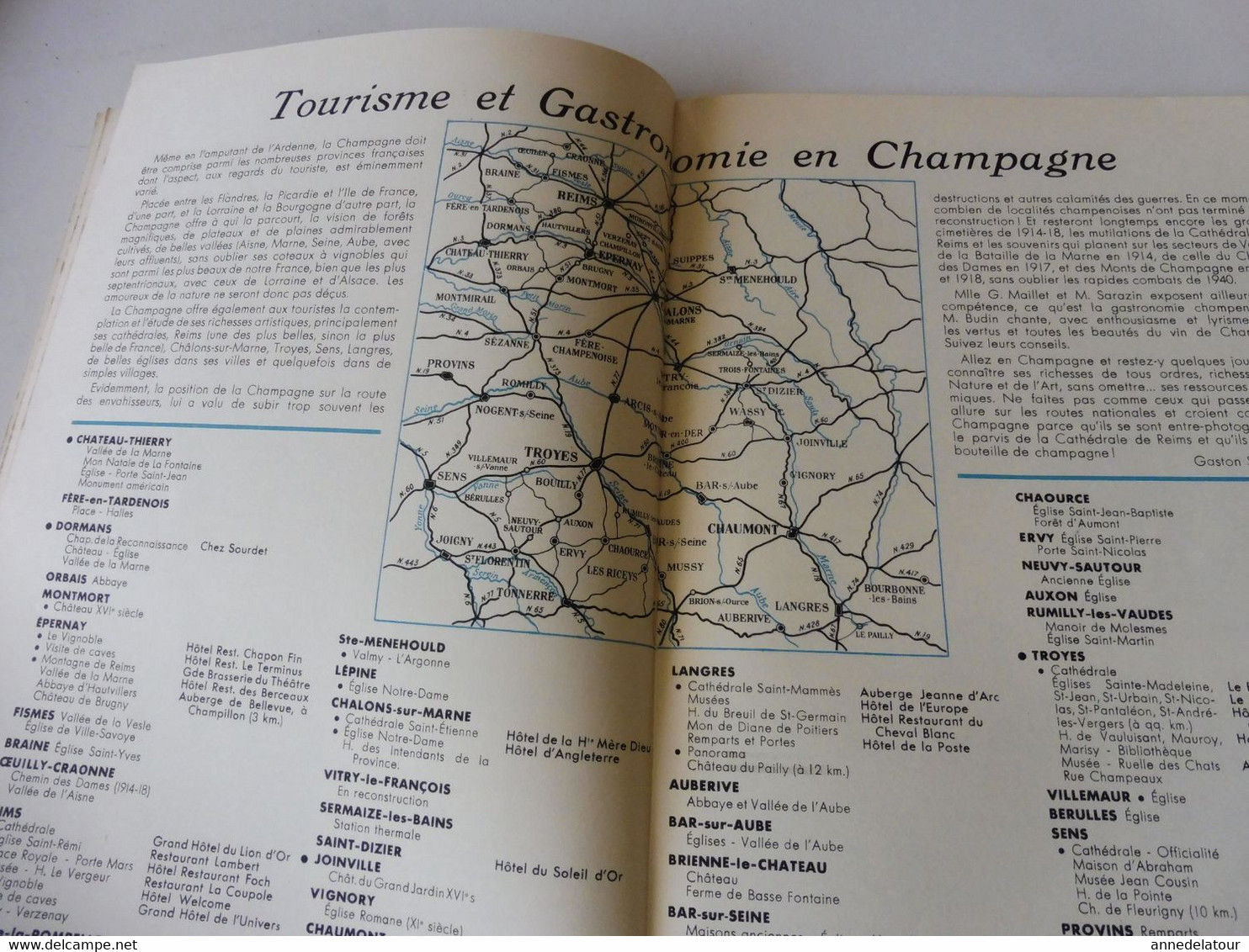 CHAMPAGNE 1951 LA FRANCE À TABLE:Fêtes de la vigne et du vin;Gastronomie; Reims, Les Riceys, Troyes, Provins, Etuf, Etc