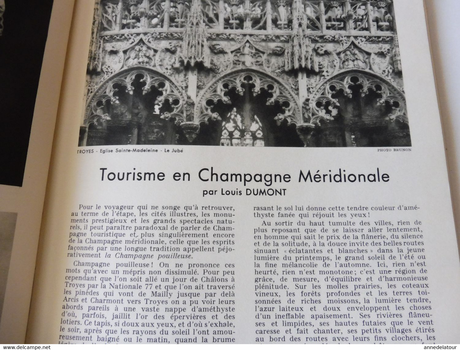 CHAMPAGNE 1951 LA FRANCE À TABLE:Fêtes de la vigne et du vin;Gastronomie; Reims, Les Riceys, Troyes, Provins, Etuf, Etc