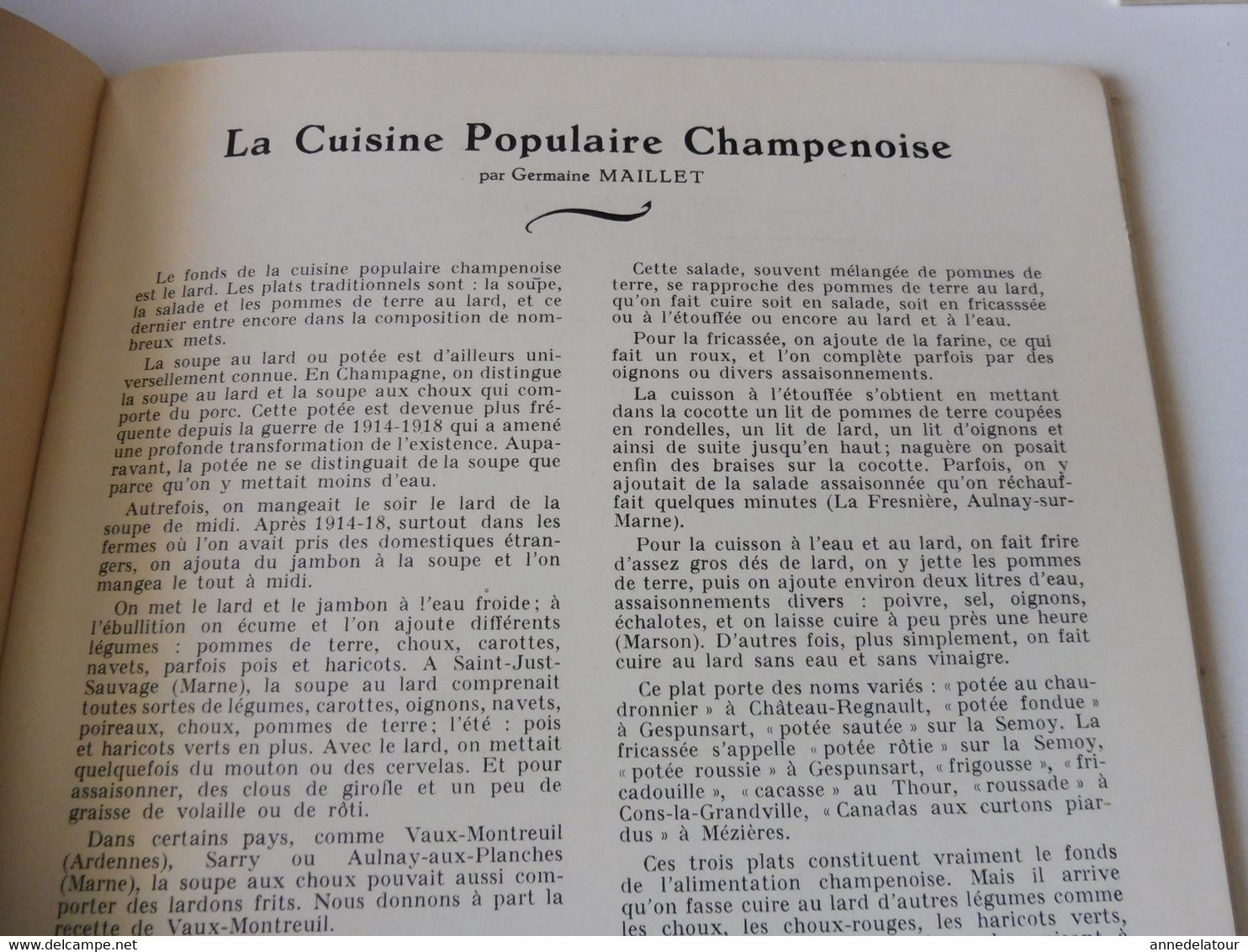 CHAMPAGNE 1951 LA FRANCE À TABLE:Fêtes de la vigne et du vin;Gastronomie; Reims, Les Riceys, Troyes, Provins, Etuf, Etc