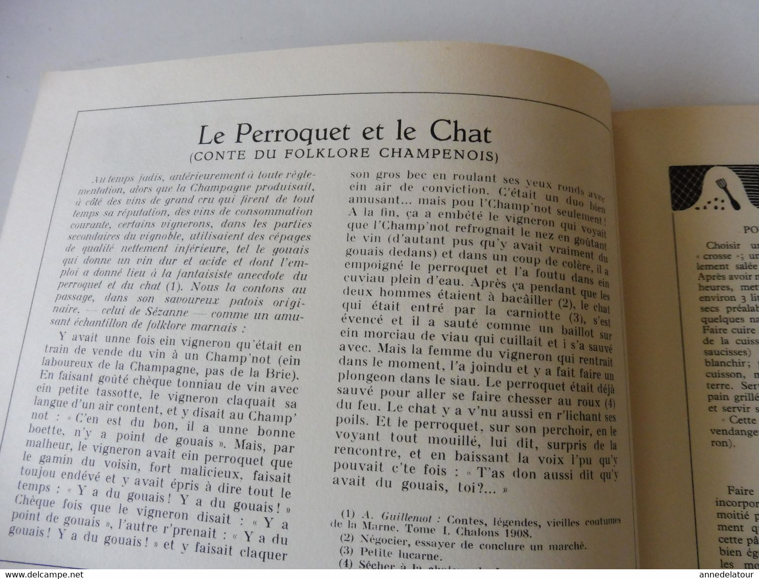 CHAMPAGNE 1951 LA FRANCE À TABLE:Fêtes de la vigne et du vin;Gastronomie; Reims, Les Riceys, Troyes, Provins, Etuf, Etc