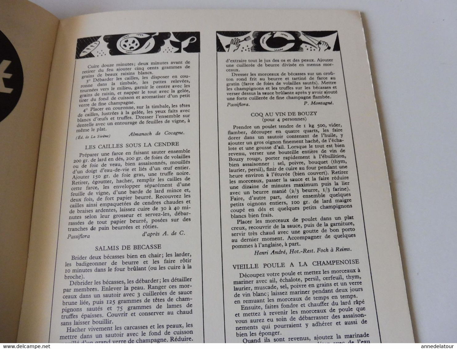 CHAMPAGNE 1951 LA FRANCE À TABLE:Fêtes de la vigne et du vin;Gastronomie; Reims, Les Riceys, Troyes, Provins, Etuf, Etc