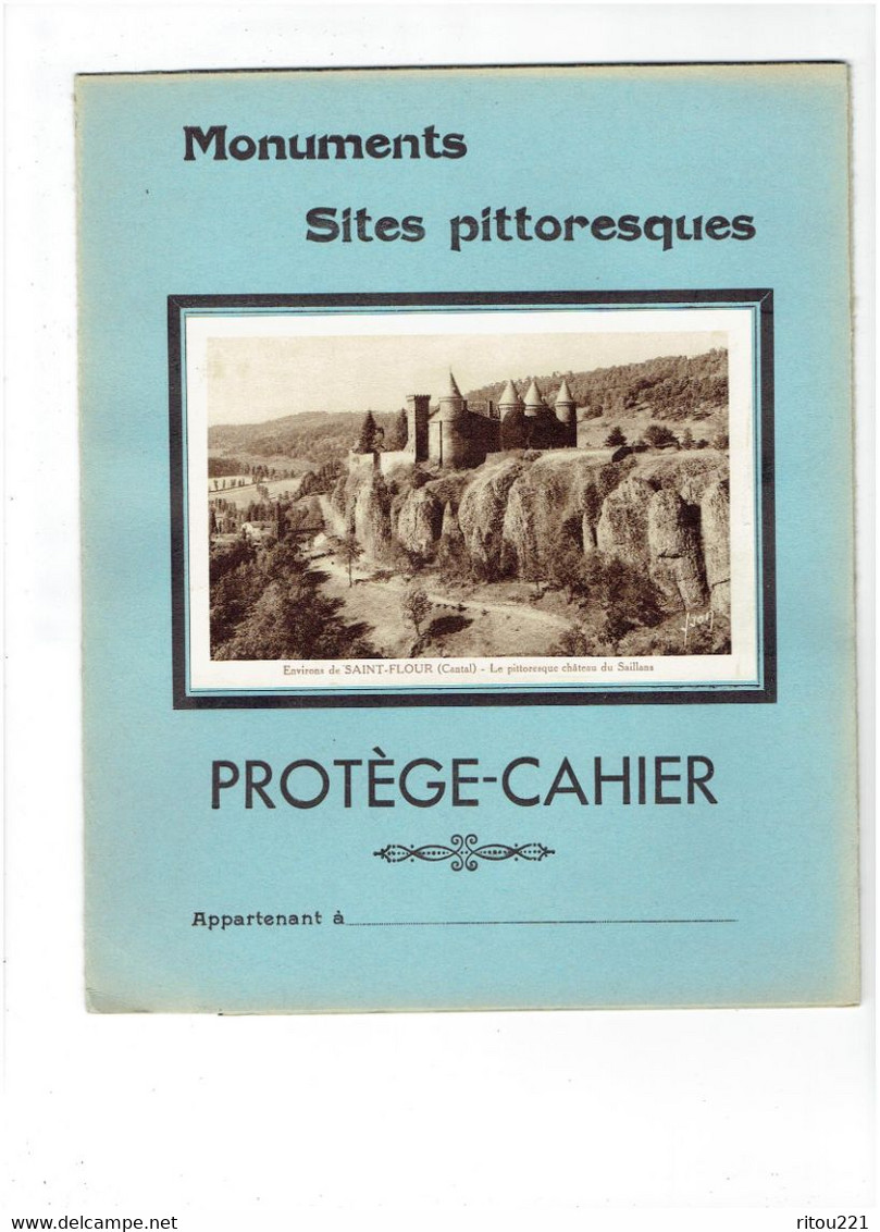 Protège-cahier En Carton Monuments Sites SAINT-FLOUR Chateau De Saillans - Tour- Géométrie Multiplication Prisme Spirale - Book Covers