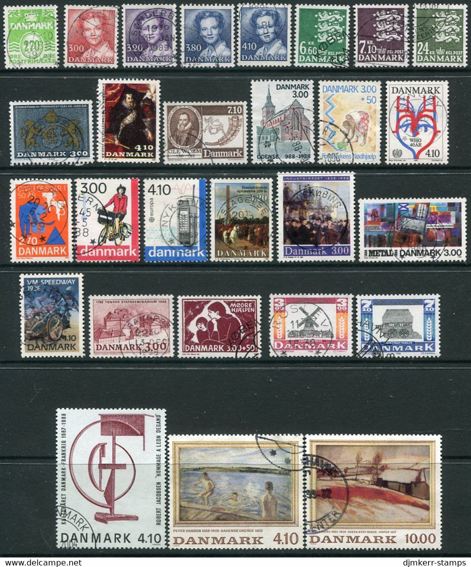 DENMARK 1988 Complete  Issues Except 4.60 Kr. Arms Used.  Michel 905-33 Except 910 - Used Stamps