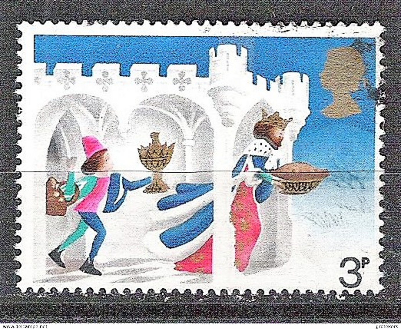 GREAT BRITAIN Mi 641 (Yvert 704) With Missing Colour Rose In The Tiles - Plaatfouten En Curiosa