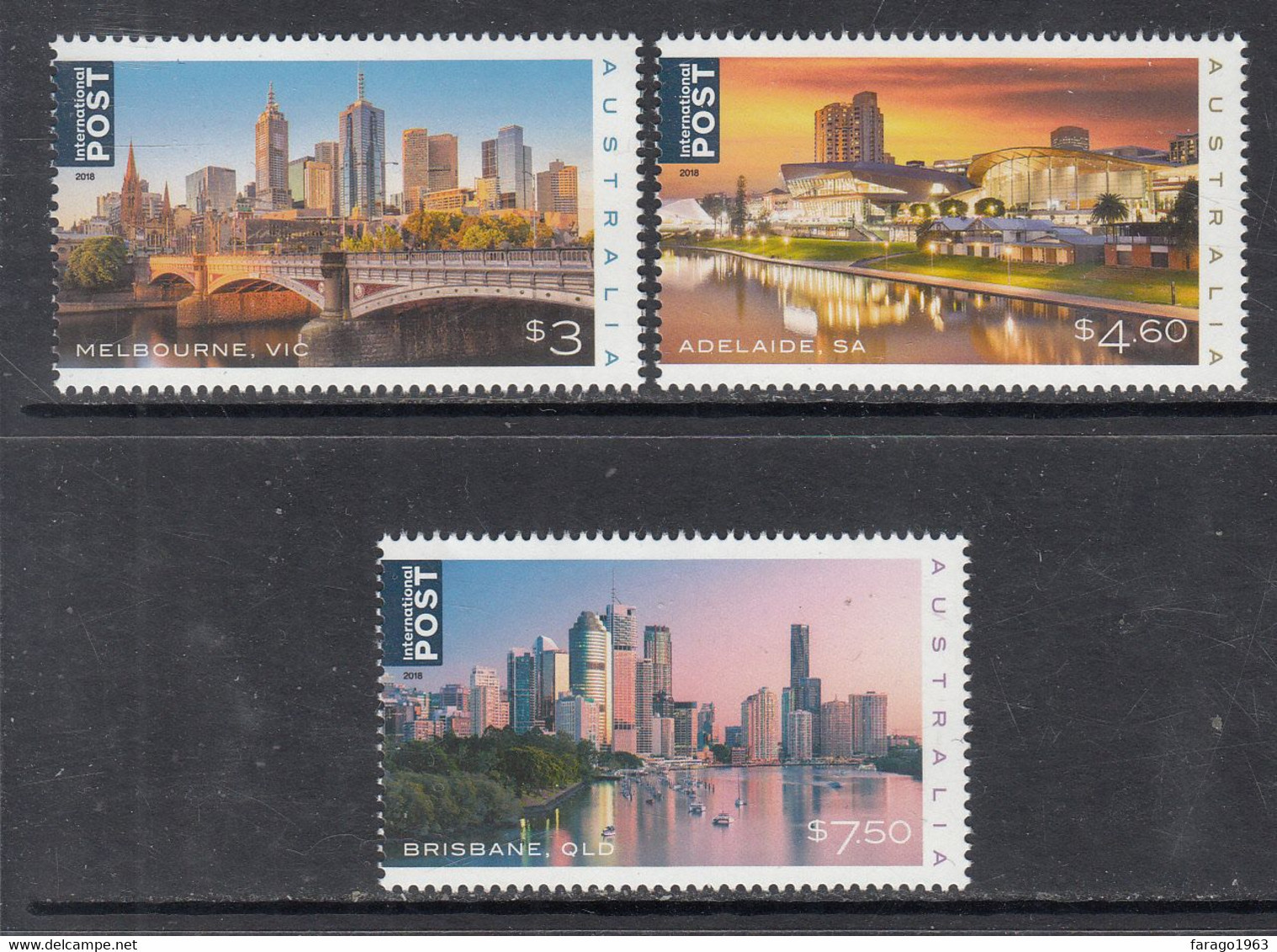 2018 Australia Cities Adelaide Melbourne Brisbane Bridges Definitives Complete Set Of 3 MNH @ Below Face Value - Ongebruikt