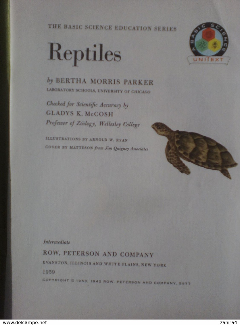 USA Tortue Reptile Basic Science Education Series Bertha Morris Parker Gladys K.McCosh 9 Illustrations Tortue Différente - Vida Salvaje