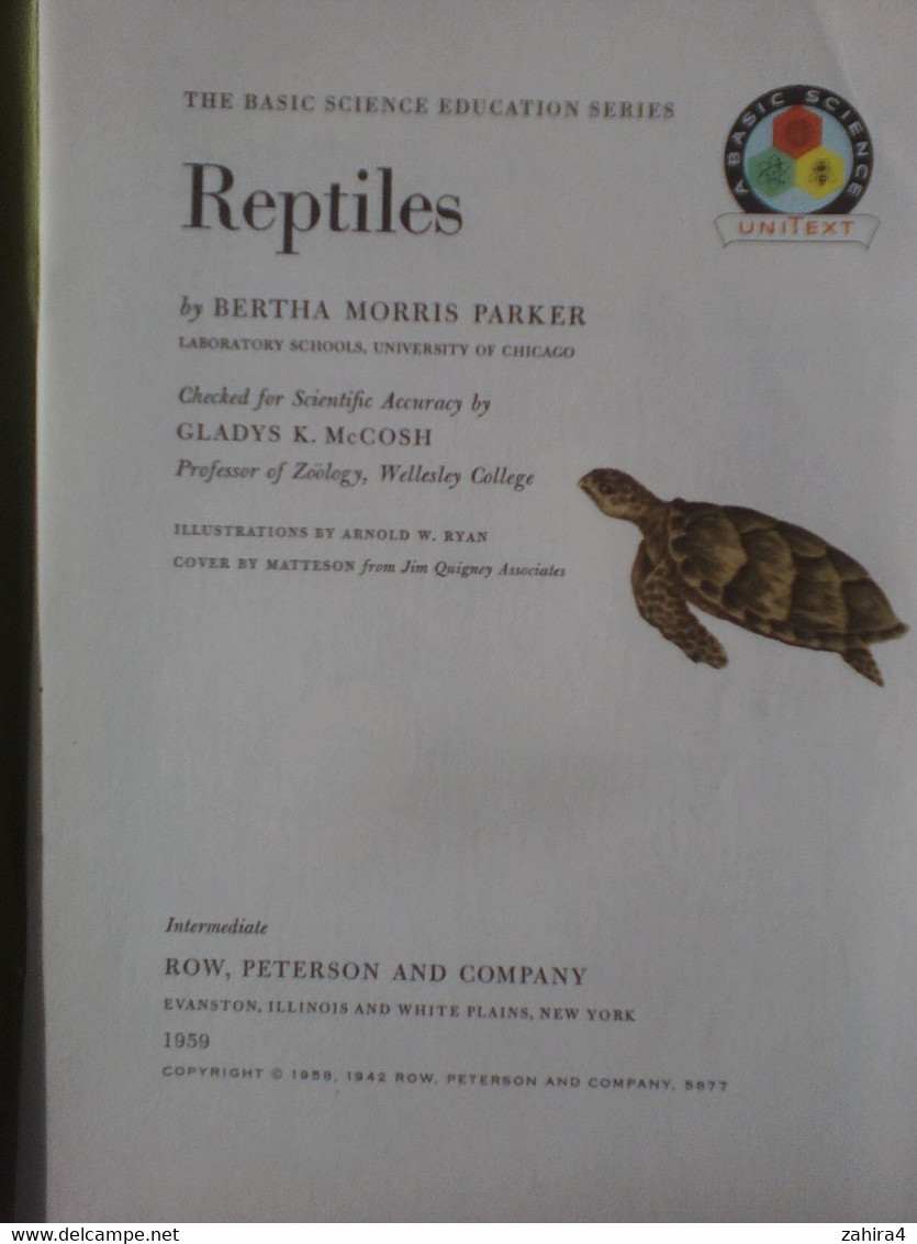 USA Tortue Reptile Basic Science Education Series Bertha Morris Parker Gladys K.McCosh 9 Illustrations Tortue Différente - Vita Selvaggia