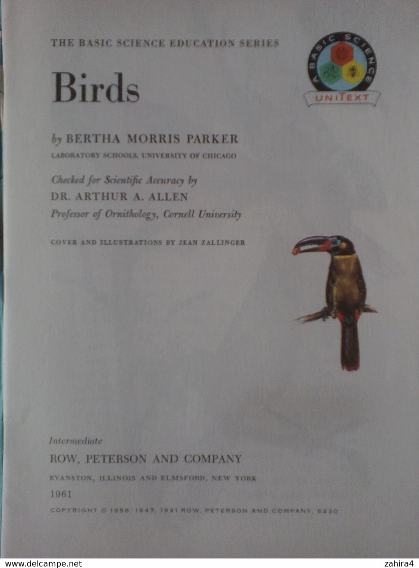 USA Bird Oiseau Basic Science Education Series Bertha Morris Parker Dr. Arthur A. Allen Plus De 35 Illustrations - Vida Salvaje