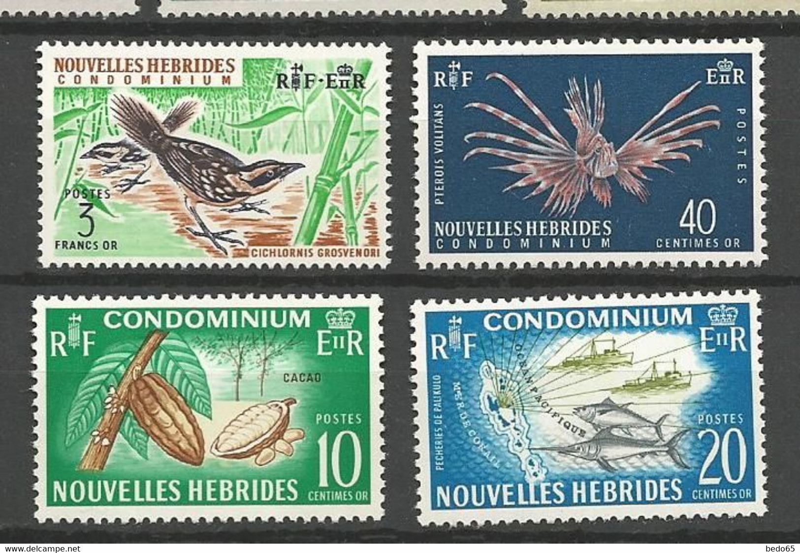 NOUVELLES-HEBRIDES  N° 215 à 218 NEUF* TRACE DE  CHARNIERE / MH - Unused Stamps