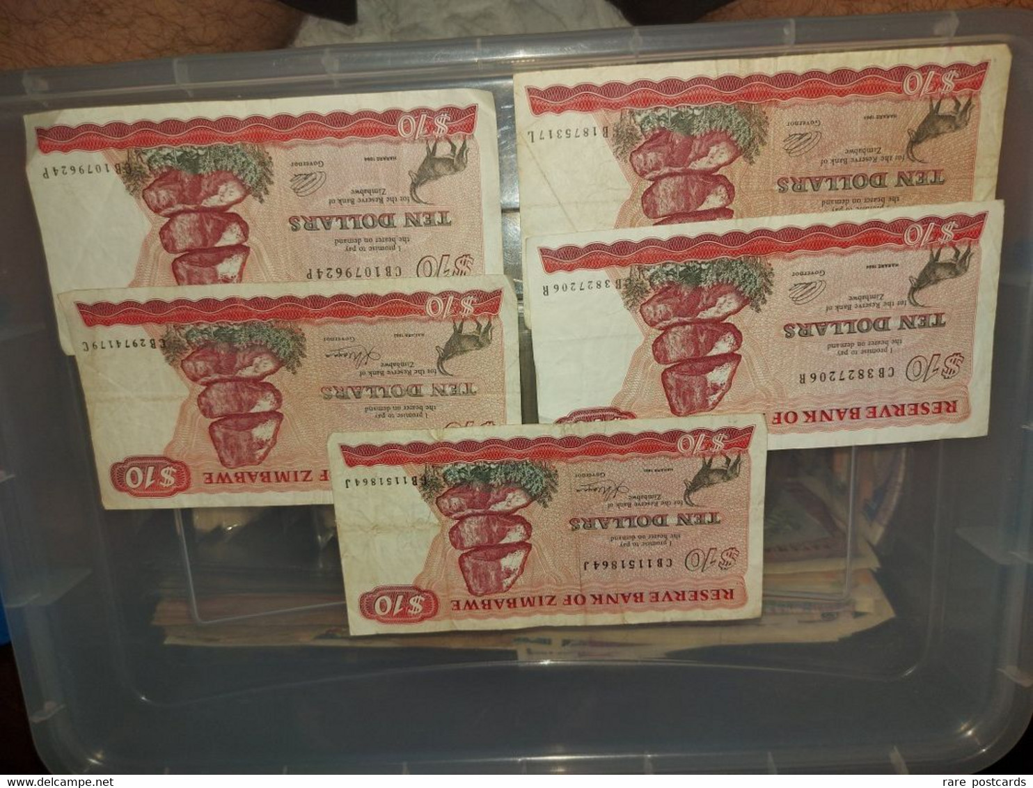 LOT 5 PCS - ZIMBABWE OLD 10 DOLLARS - Zimbabwe