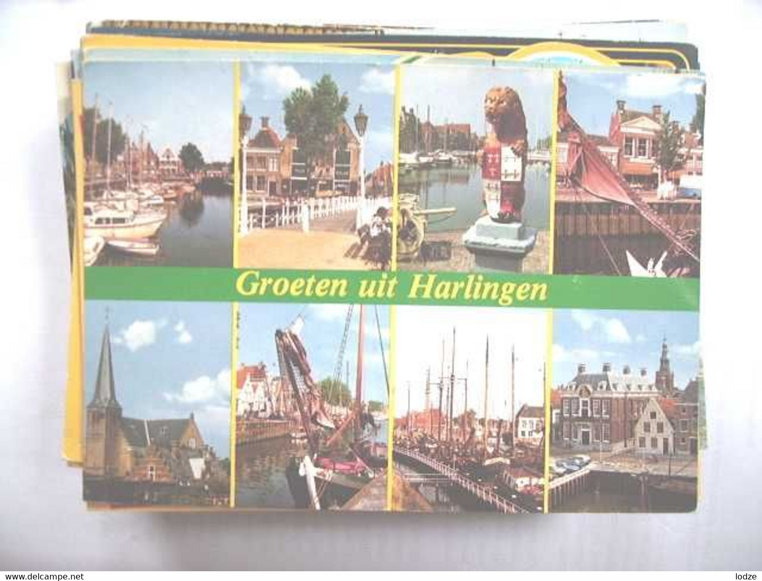 Nederland Holland Pays Bas Harlingen Met Groen En Geel Midden - Harlingen