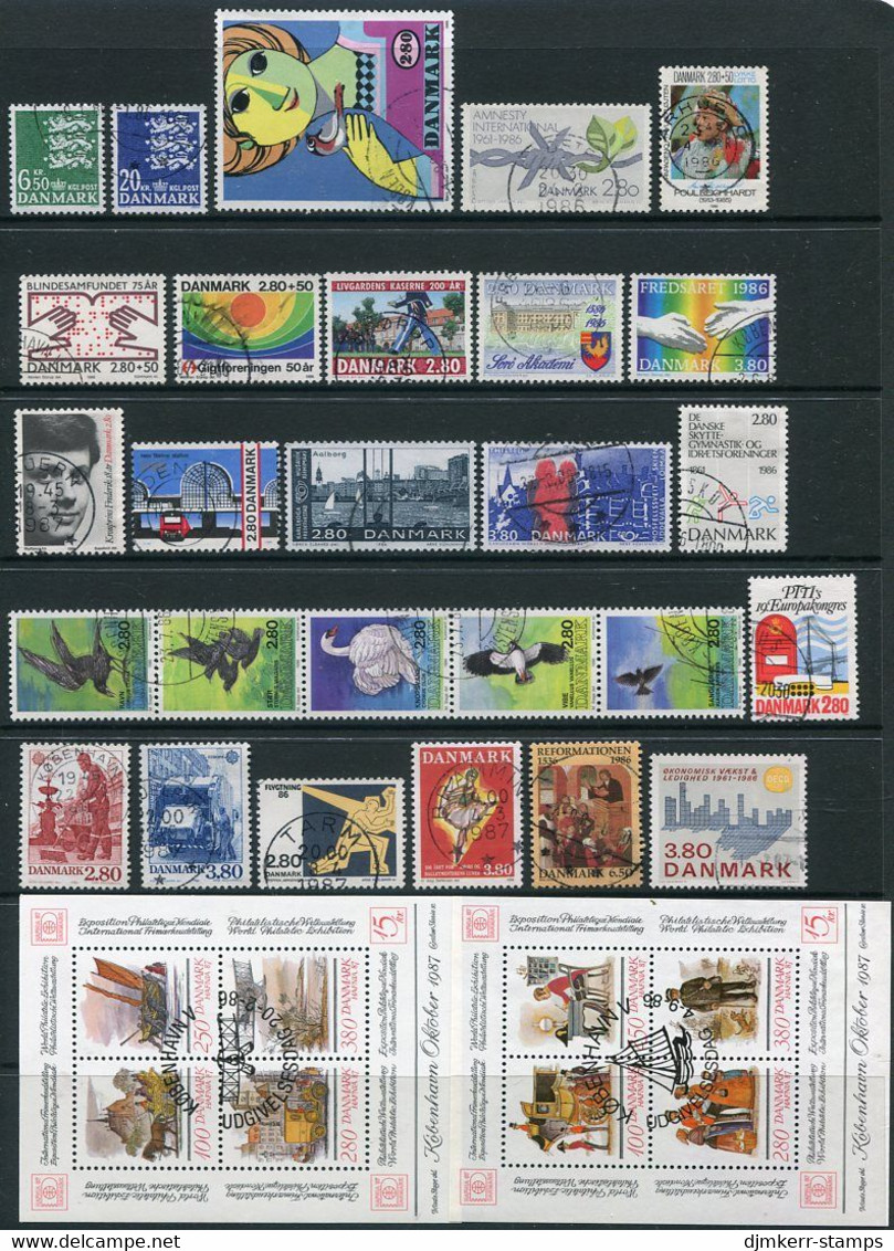 DENMARK 1986 Complete  Issues Used.  Michel 853-87 - Oblitérés