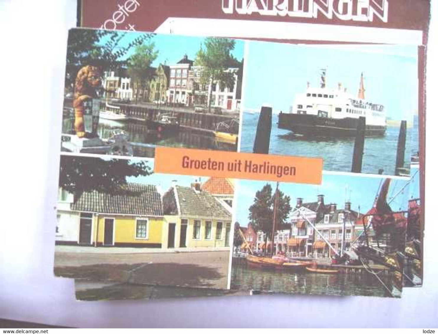 Nederland Holland Pays Bas Harlingen Met Leeuw, Veerboot En Panden - Harlingen