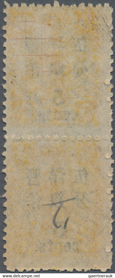 China: 1897, 5 C./5 Cdn. Orange, Non-seriff 2 1/2 Mm, A Vertical Pair, Unused Mounted Mint. Bottom S - 1912-1949 Republic