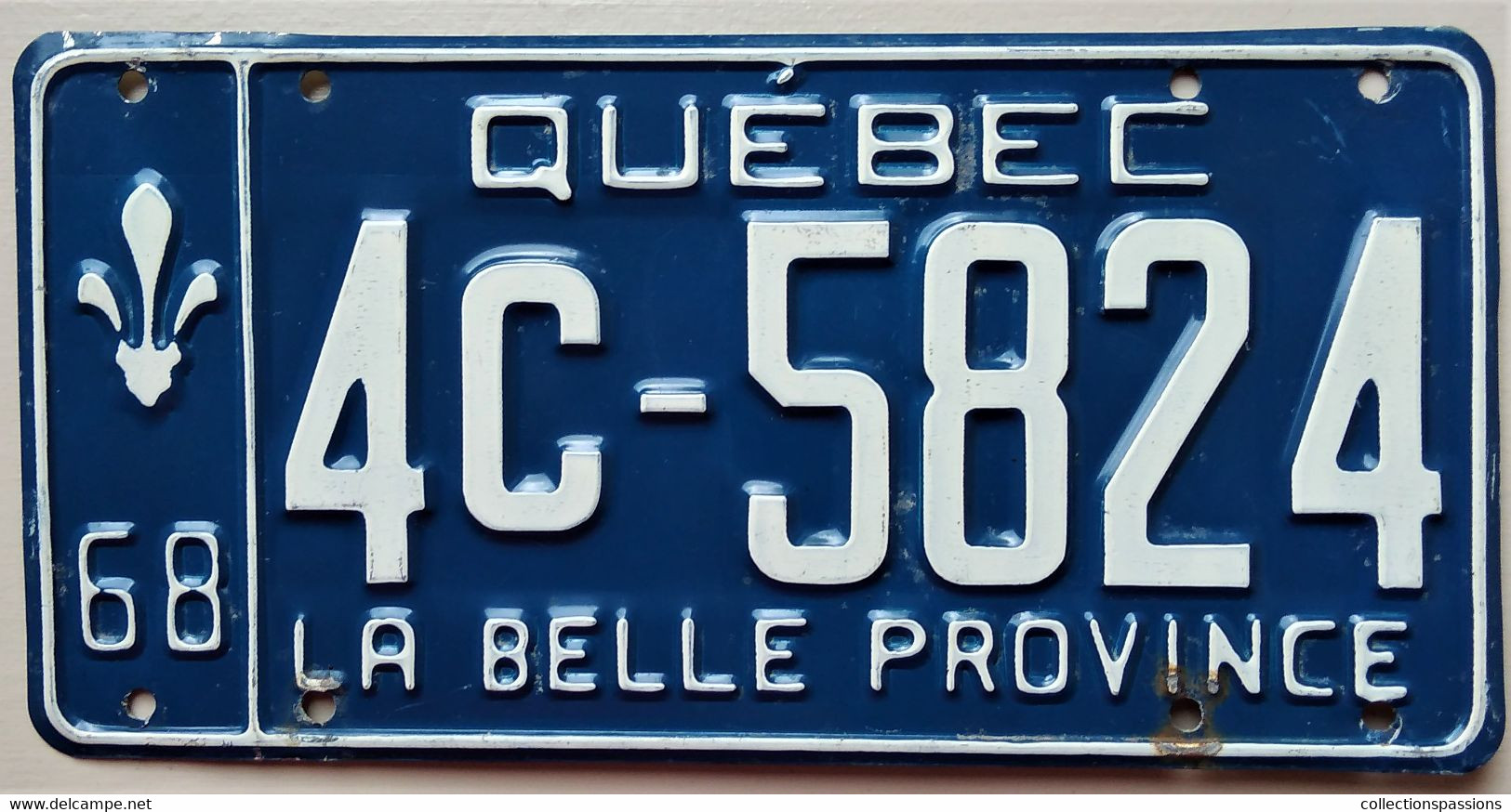 Plaque D'immatriculation - CANADA - Québec. 1968 - - Number Plates