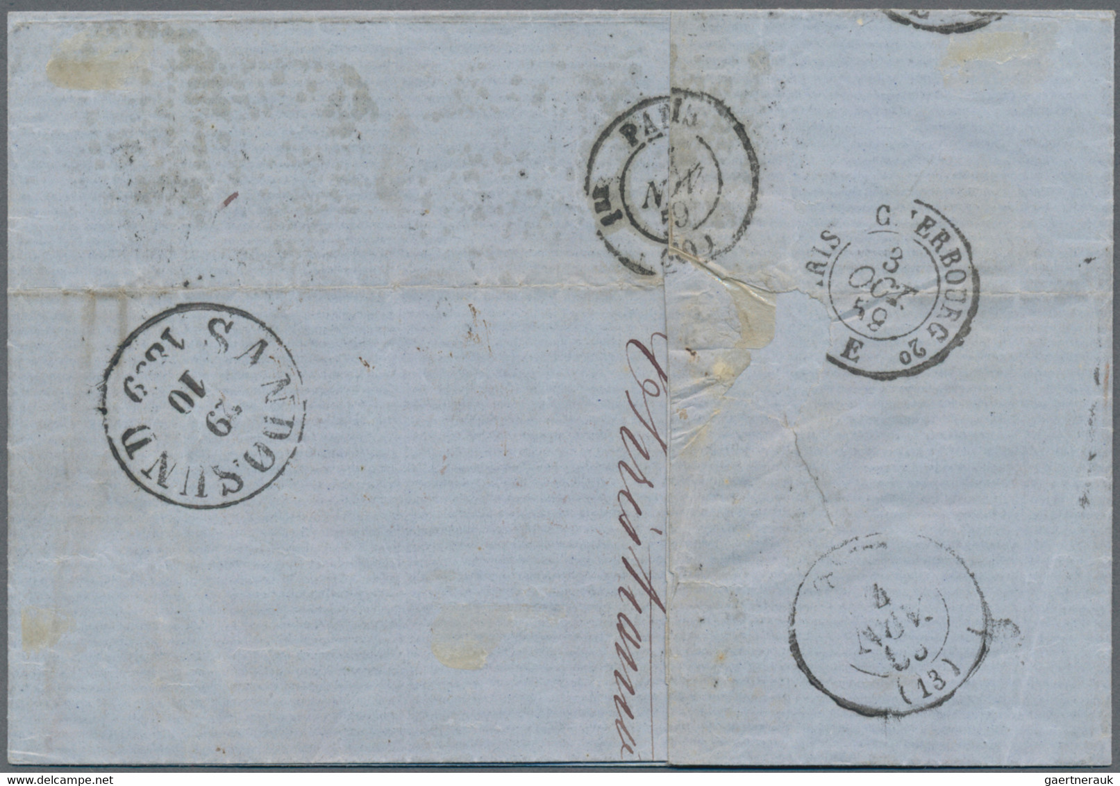 Norwegen: 1859, 2 Sk And A Strip Of Three 8 Sk, "Oskar I.", Each With Cds "CHRISTIANA, 28 10 1859", - Covers & Documents