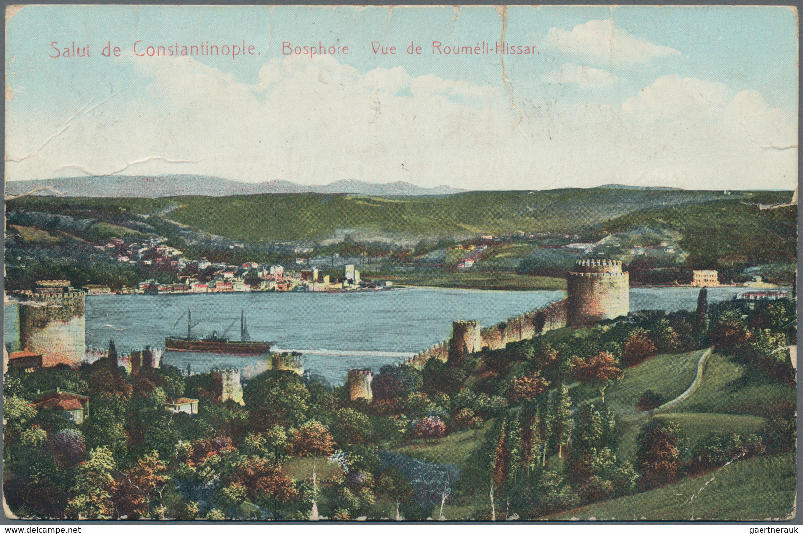 Österreichische Post In Der Levante: 1899, Litho-Ansichtskarte "Souvenir De Constantinople" Mit Attr - Levant Autrichien