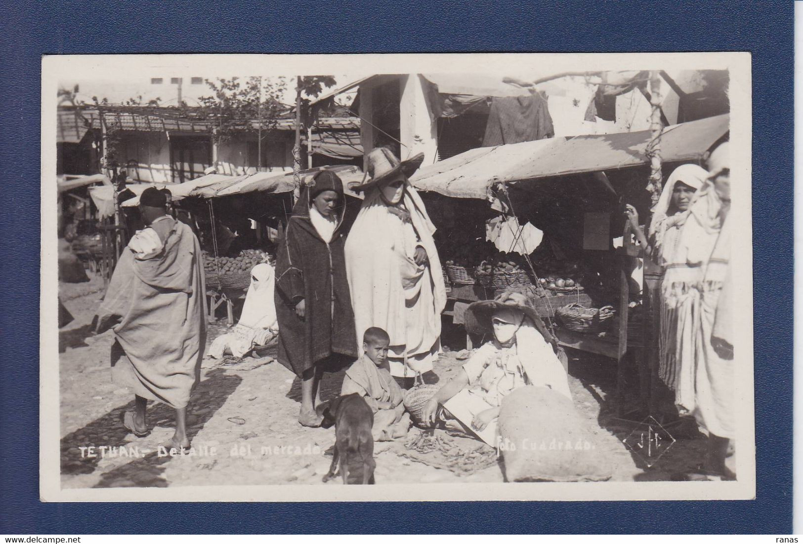 CPA Maroc Tetuan Carte Photo Non Circulé Marché - Sonstige & Ohne Zuordnung